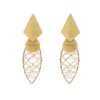 Zinc Alloy Drop Earring, gold color plated, for woman 