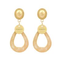 Zinc Alloy Drop Earring, gold color plated, for woman 