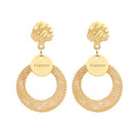 Zinc Alloy Drop Earring, gold color plated, for woman 