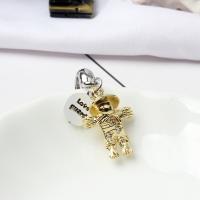 Zinc Alloy European Pendants, Strawman, plated, without troll & with rhinestone & blacken Approx 5mm 