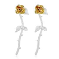 Acrylic Split Earring, with Zinc Alloy, Rose, gold color plated, for woman 