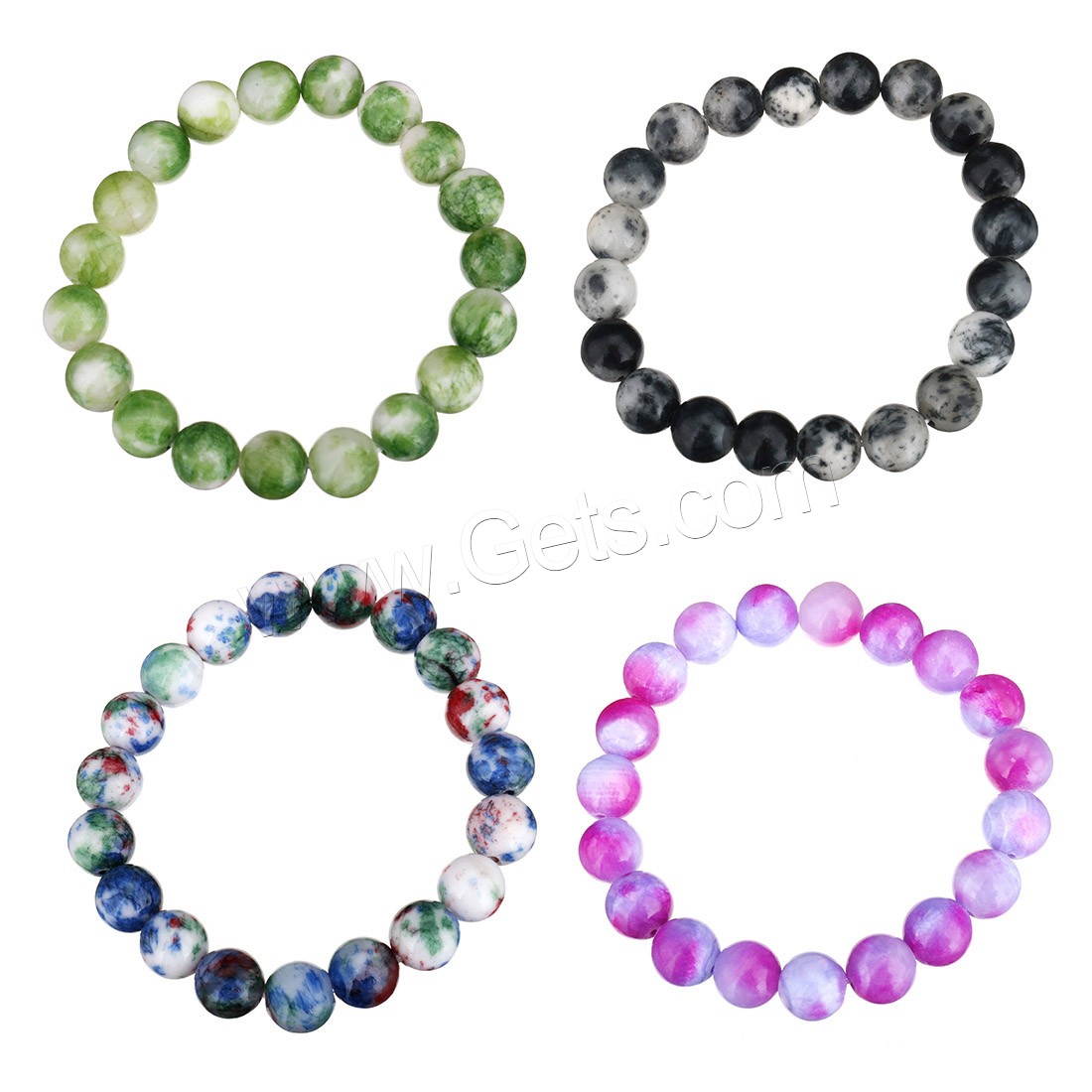 Persian Jade Bracelet, Round, different size for choice, more colors for choice, Length:Approx 8 Inch, Sold By Strand