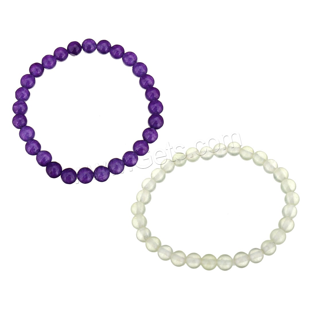 Dyed Jade Bracelet, Round, different size for choice, more colors for choice, Length:Approx 7 Inch, Sold By Strand