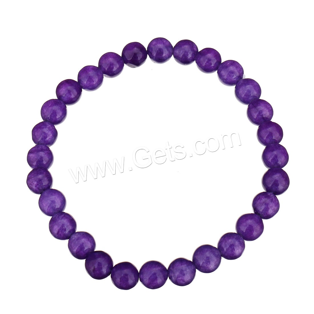 Dyed Jade Bracelet, Round, different size for choice, more colors for choice, Length:Approx 7 Inch, Sold By Strand