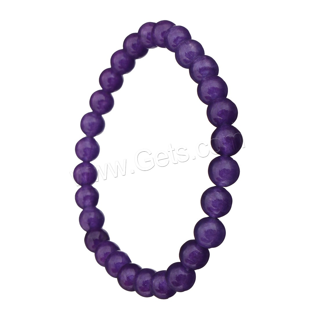 Dyed Jade Bracelet, Round, different size for choice, more colors for choice, Length:Approx 7 Inch, Sold By Strand