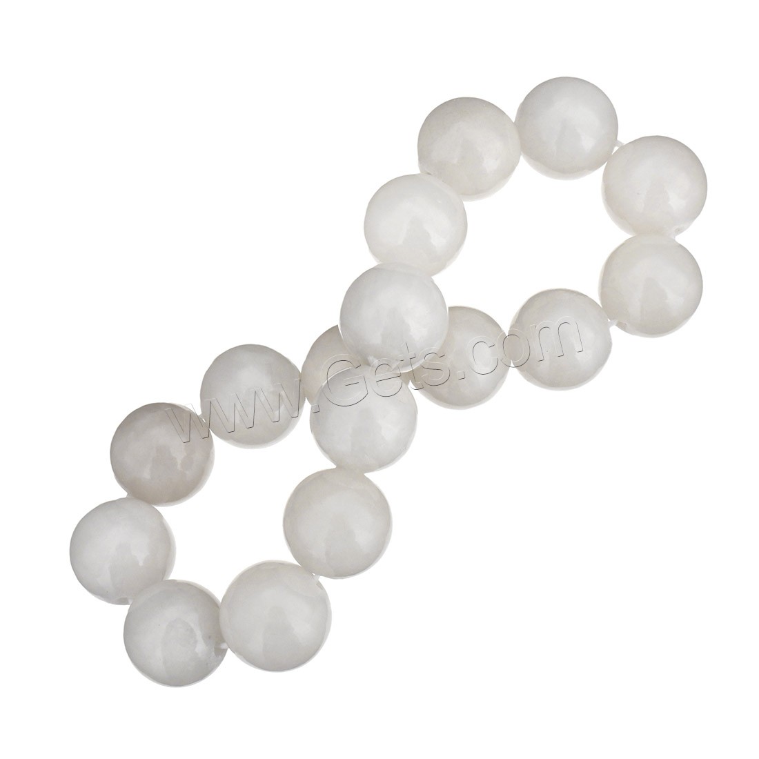 Dyed Jade Bracelet, Round, different size for choice, white, Length:Approx 8 Inch, Sold By Strand