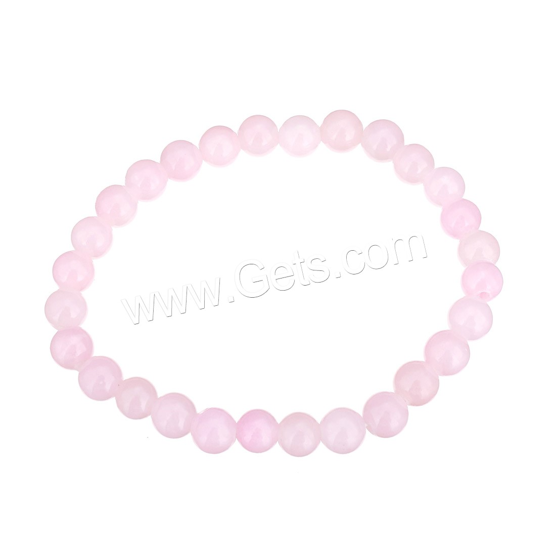 Dyed Jade Bracelet, Round, different size for choice, pink, Length:Approx 7 Inch, Sold By Strand