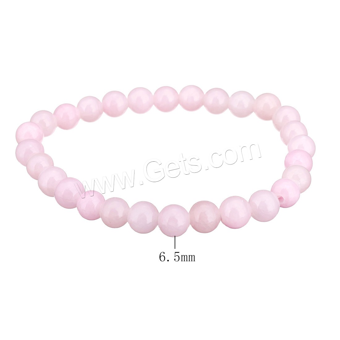 Dyed Jade Bracelet, Round, different size for choice, pink, Length:Approx 7 Inch, Sold By Strand