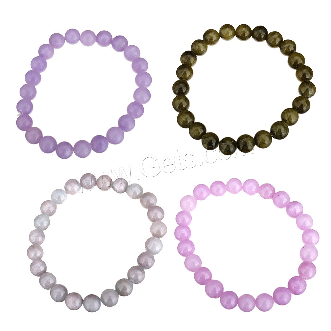 Dyed Jade Bracelet, Round, different size for choice, more colors for choice, Length:Approx 7 Inch, Sold By Strand