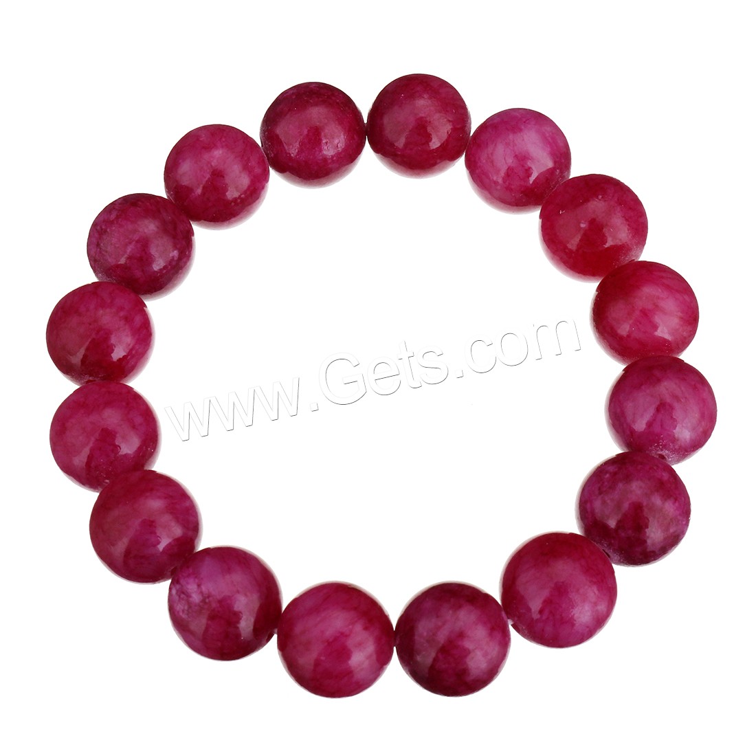 Pale Brown Jade Bracelet, Round, different size for choice, red, Length:Approx 8 Inch, Sold By Strand