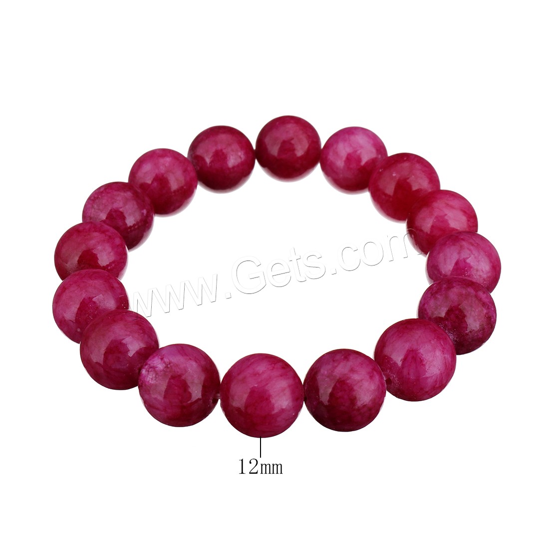 Pale Brown Jade Bracelet, Round, different size for choice, red, Length:Approx 8 Inch, Sold By Strand