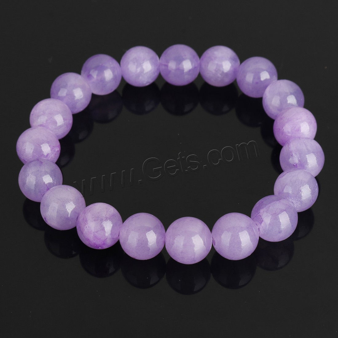 Dyed Jade Bracelet, Round, different size for choice, more colors for choice, Length:Approx 8 Inch, Sold By Strand