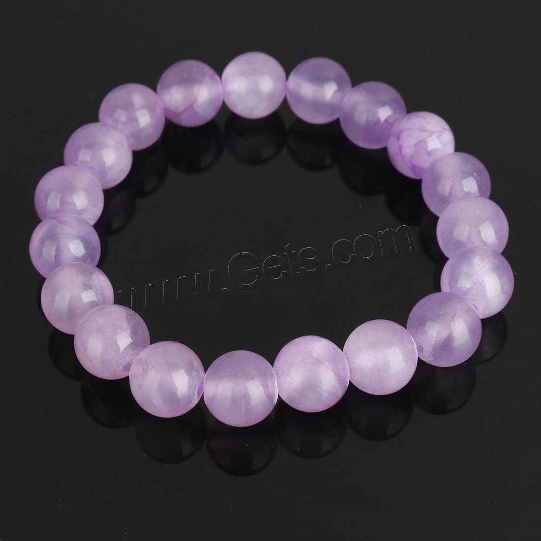 Dyed Jade Bracelet, Round, different size for choice, more colors for choice, Length:Approx 8 Inch, Sold By Strand