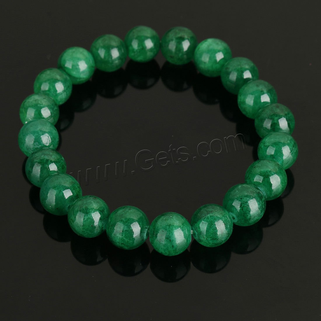 Dyed Jade Bracelet, Round, different size for choice, more colors for choice, Length:Approx 8 Inch, Sold By Strand