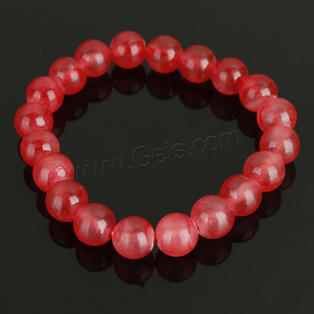 Dyed Jade Bracelet, Round, different size for choice, more colors for choice, Length:Approx 8 Inch, Sold By Strand