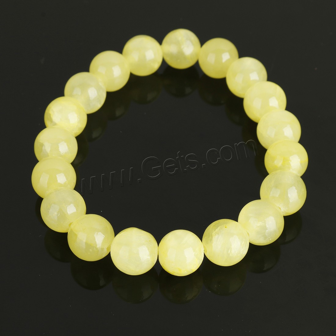 Dyed Jade Bracelet, Round, different size for choice, more colors for choice, Length:Approx 8 Inch, Sold By Strand