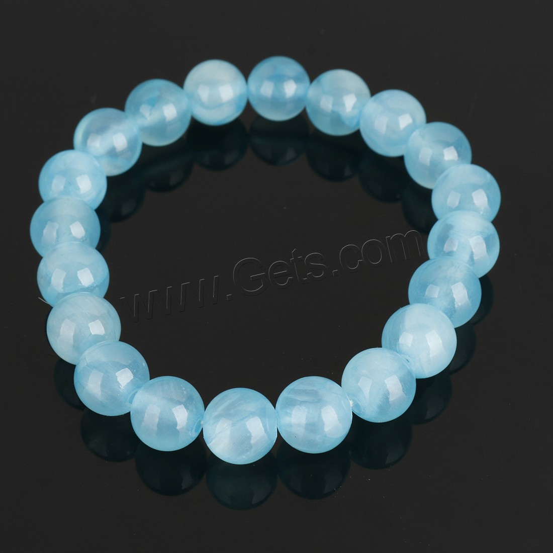 Dyed Jade Bracelet, Round, different size for choice, more colors for choice, Length:Approx 8 Inch, Sold By Strand