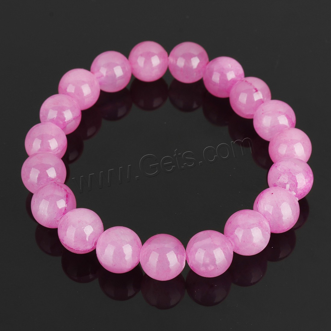 Dyed Jade Bracelet, Round, different size for choice, more colors for choice, Length:Approx 8 Inch, Sold By Strand