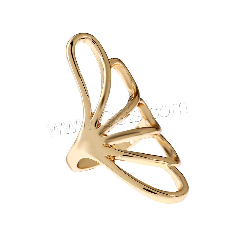 Zinc Alloy Finger Ring, Angel Wing, gold color plated, different size for choice & for woman, 46x22mm, Sold By PC