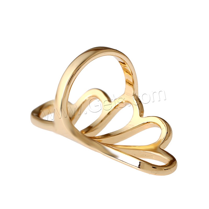 Zinc Alloy Finger Ring, Angel Wing, gold color plated, different size for choice & for woman, 46x22mm, Sold By PC