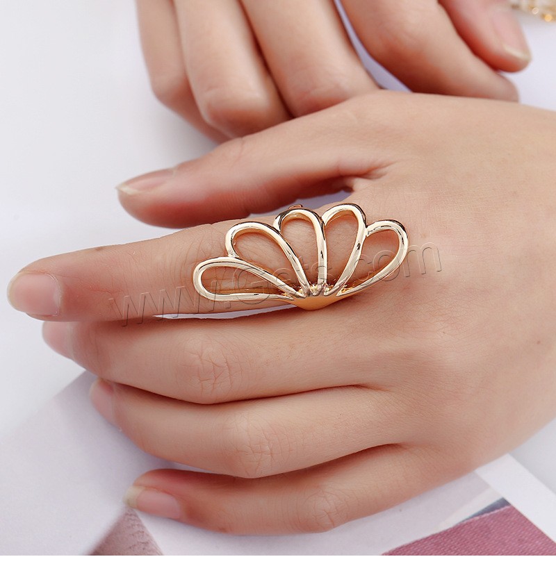 Zinc Alloy Finger Ring, Angel Wing, gold color plated, different size for choice & for woman, 46x22mm, Sold By PC