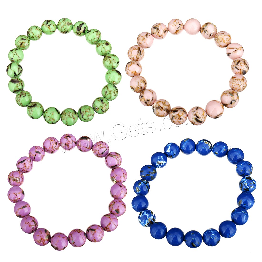 Dyed Jade Bracelet, Round, different size for choice, more colors for choice, Length:Approx 8 Inch, Sold By Strand