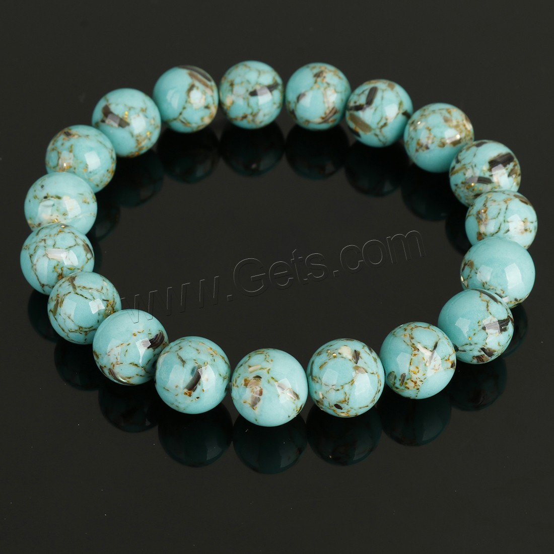 Dyed Jade Bracelet, Round, different size for choice, more colors for choice, Length:Approx 8 Inch, Sold By Strand