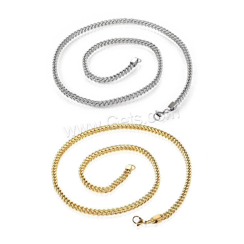 Stainless Steel Chain Necklace, plated, Unisex & different size for choice & curb chain, more colors for choice, Length:Approx 24 Inch, Sold By Strand