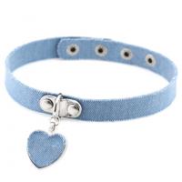 Mode Collier Choker, Denim, avec alliage de zinc, pour femme, couleurs mélangées, 16mm Environ 13.3 pouce, Vendu par PC