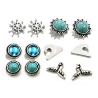 alliage de zinc Stud Set, avec pierre gemme, Placage, hypo allergique & styles différents pour le choix & pour femme & avec strass, 13.8mm, 16.3mm, 12.2mm, 15.7mm, 16.3mm, Vendu par lot