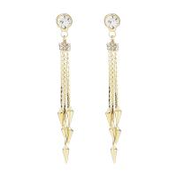 Zinc Alloy Tassel Earring, gold color plated & micro pave cubic zirconia & for woman 