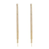 Zinc Alloy Tassel Earring, plated, for woman & with rhinestone 