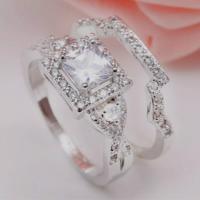 Zinc Alloy Finger Ring, platinum color plated & micro pave cubic zirconia & for woman, lead & cadmium free 