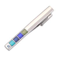 Copper Alloy Tie Clip, silver color plated, for man & enamel 