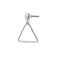 Sterling Silver Earring Drop Component, 925 Sterling Silver, Triangle, plated, for woman 