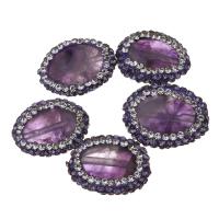 Amethyst Perle, mit Ton, 13-16x18-20x4-6mm, Bohrung:ca. 0.5mm, verkauft von PC