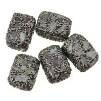 Perles d'argile Pave strass, Clay Pave, avec Labradorite, avec strass, 15-16x21-22x15-16mm Environ 1mm, Vendu par PC