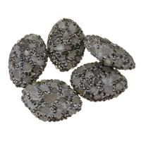 Perles d'argile Pave strass, Clay Pave, avec Labradorite, avec strass, 20-22x28- Environ 1.5mm, Vendu par PC