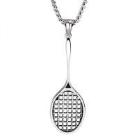 Stainless Steel Pendants, 316L Stainless Steel, Badminton Racket, plated, blacken 