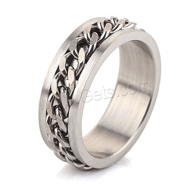 Fingerring Edelstahl-Mann, Edelstahl, plattiert, verschiedene Größen vorhanden & für den Menschen, 8mm, verkauft von PC