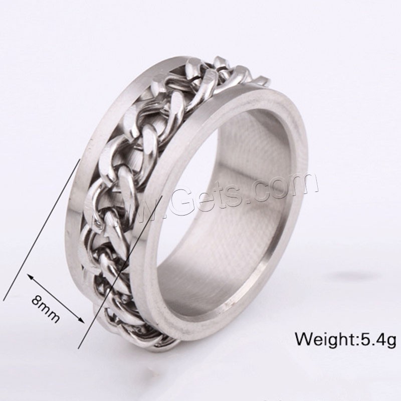 Fingerring Edelstahl-Mann, Edelstahl, plattiert, verschiedene Größen vorhanden & für den Menschen, 8mm, verkauft von PC