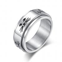 Titanium Steel Finger Ring, rotatable & Unisex original color 