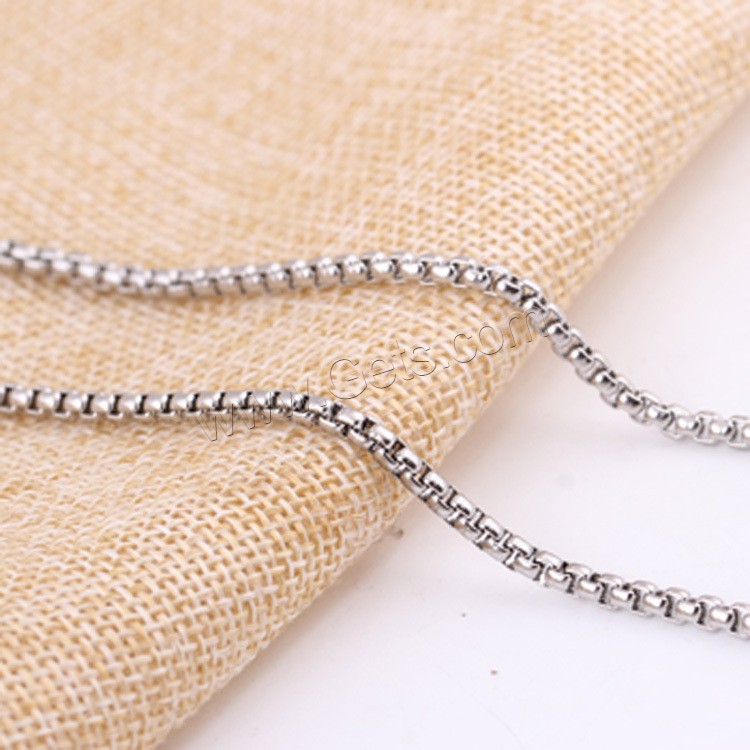 Stainless Steel Chain Necklace, plated, different length for choice & Unisex & box chain, 3mm, Sold By Strand