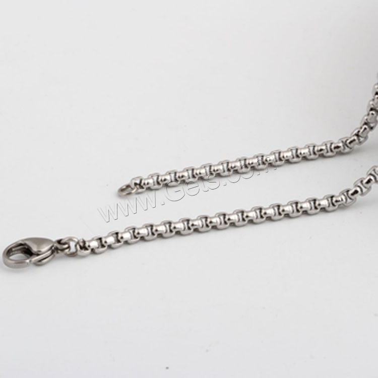 Stainless Steel Chain Necklace, plated, different length for choice & Unisex & box chain, 3mm, Sold By Strand