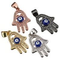 laiton Pendentif, Mal Hamsa yeux, Placage, pavé de micro zircon & émail, plus de couleurs à choisir Environ Vendu par PC