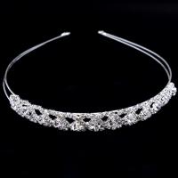 Diadema de Novia, aleación de zinc, con Perlas plásticas, chapado en color de plata, para novia & diferentes estilos para la opción & con diamantes de imitación, 130mm, Vendido por UD