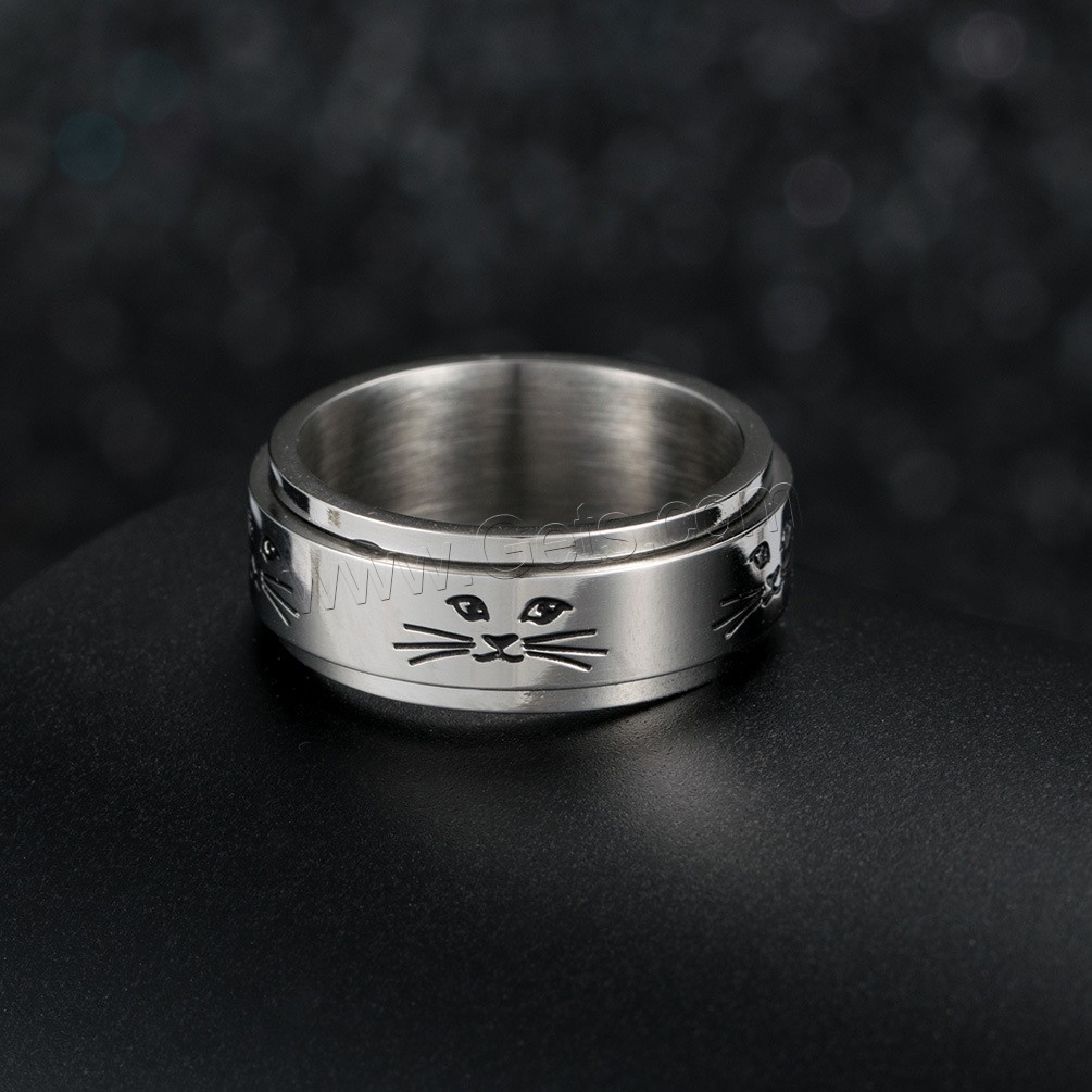 Titan Stahl Fingerring, Titanstahl, kann verdreht werden & unisex & verschiedene Größen vorhanden & Schwärzen, verkauft von PC