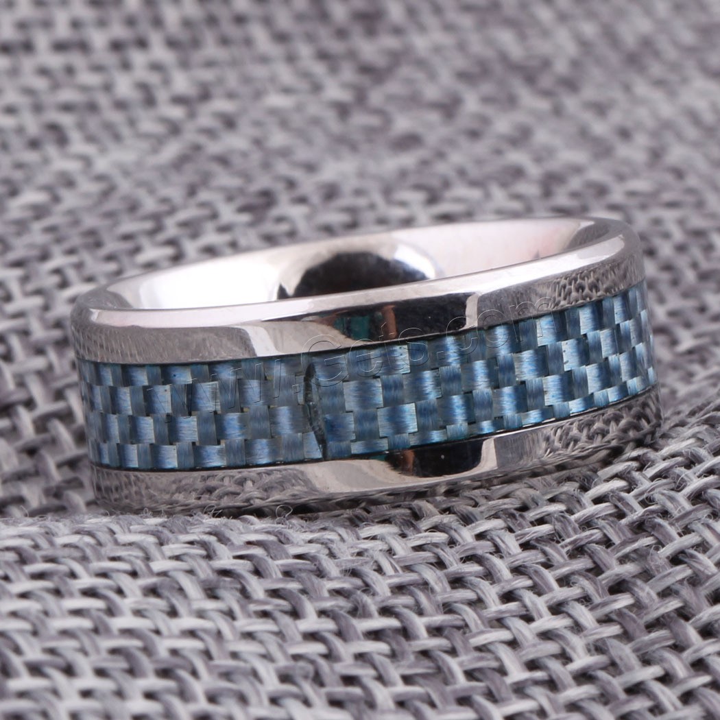 Edelstahl Fingerring, plattiert, unisex & verschiedene Größen vorhanden, blau, 8mm, verkauft von PC