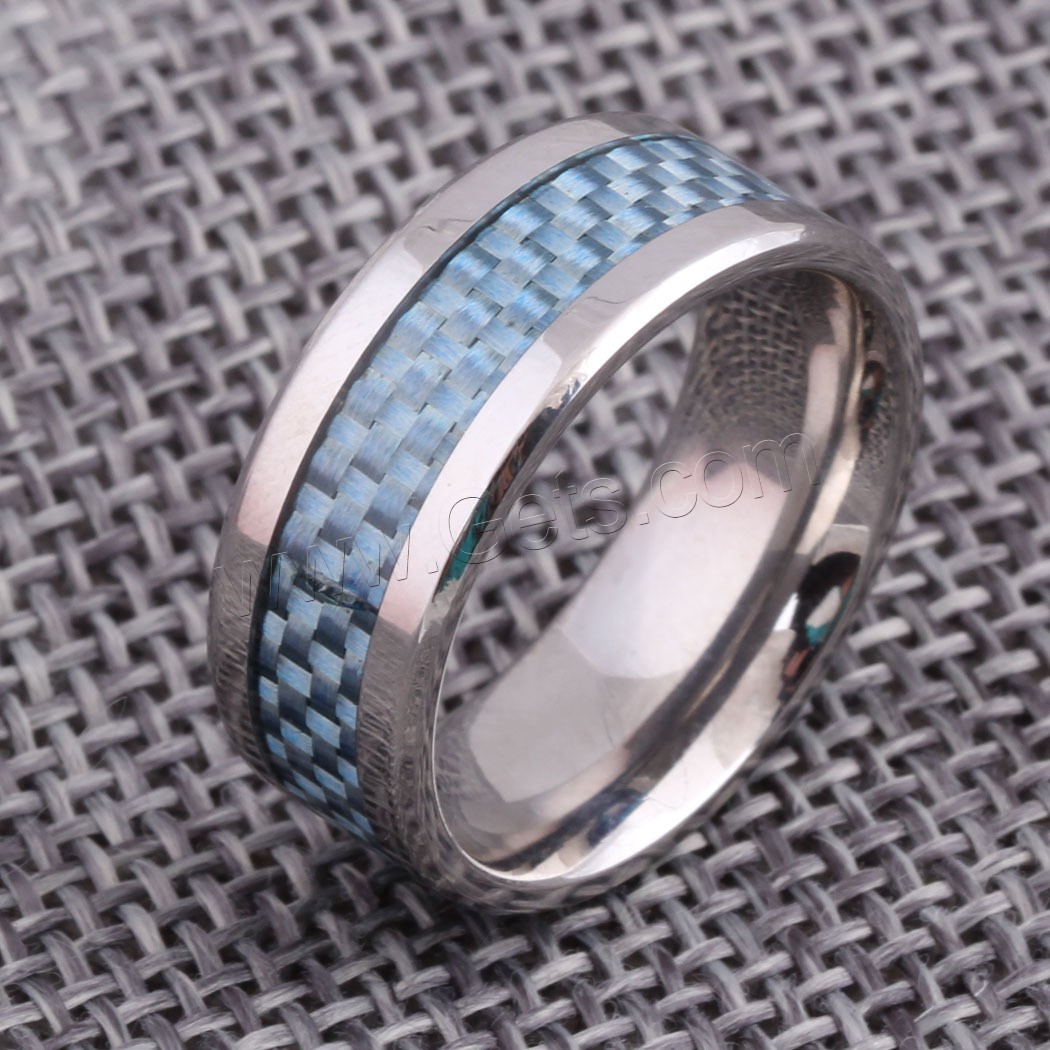 Edelstahl Fingerring, plattiert, unisex & verschiedene Größen vorhanden, blau, 8mm, verkauft von PC