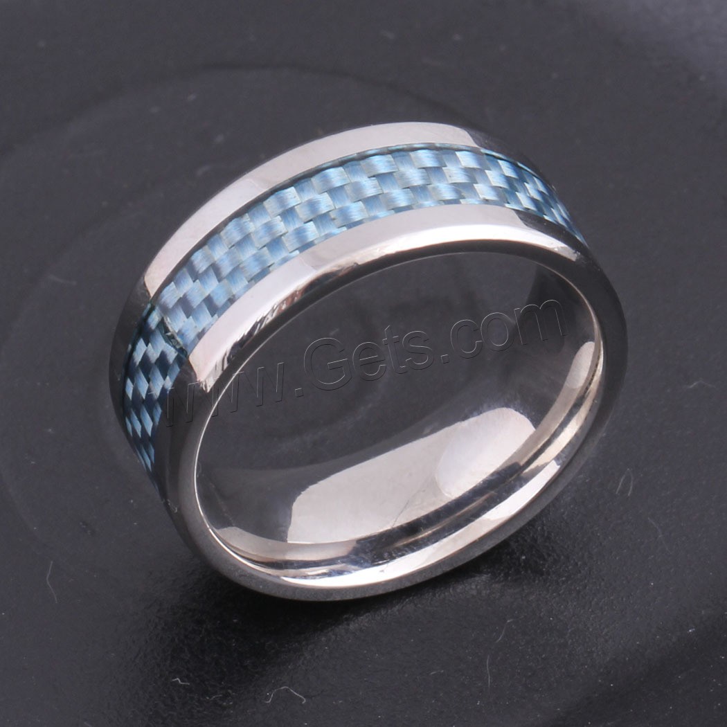 Edelstahl Fingerring, plattiert, unisex & verschiedene Größen vorhanden, blau, 8mm, verkauft von PC